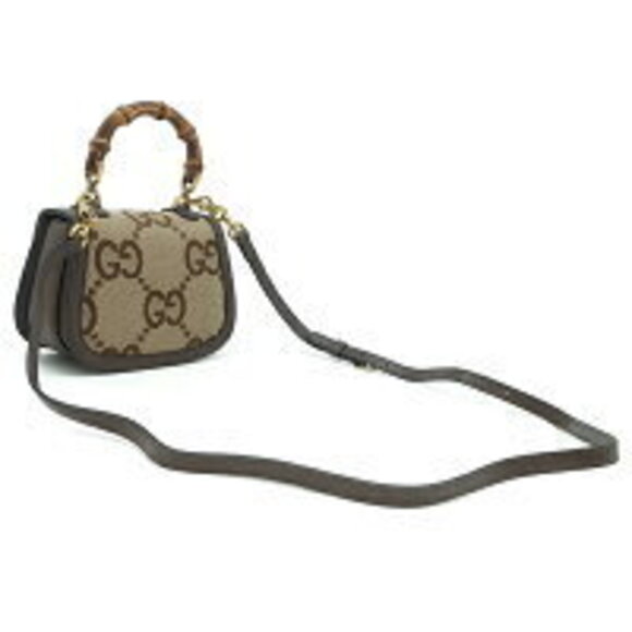 Gucci Bamboo Top Handle Bag Brown Leather Shoulder Strap - Picture 2 of 7